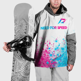 Накидка на куртку 3D с принтом Need for Speed neon gradient style: символ сверху в Новосибирске, 100% полиэстер |  | 