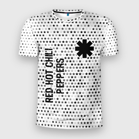 Мужская футболка 3D Slim с принтом Red Hot Chili Peppers glitch на светлом фоне: надпись, символ в Белгороде, 100% полиэстер с улучшенными характеристиками | приталенный силуэт, круглая горловина, широкие плечи, сужается к линии бедра | Тематика изображения на принте: 