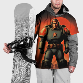 Накидка на куртку 3D с принтом Космический десантник ретро в Петрозаводске, 100% полиэстер |  | 