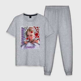 Мужская пижама хлопок с принтом Ningning   Aespa в Санкт-Петербурге, 100% хлопок | брюки и футболка прямого кроя, без карманов, на брюках мягкая резинка на поясе и по низу штанин
 | 