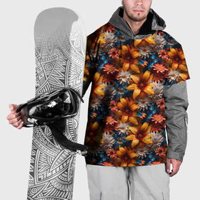 Накидка на куртку 3D с принтом Объемные летние полевые цветы , 100% полиэстер |  | 