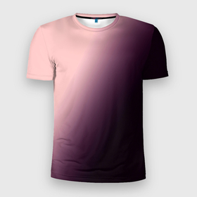 Мужская футболка 3D Slim с принтом Градиент пыльно розовый в Белгороде, 100% полиэстер с улучшенными характеристиками | приталенный силуэт, круглая горловина, широкие плечи, сужается к линии бедра | 