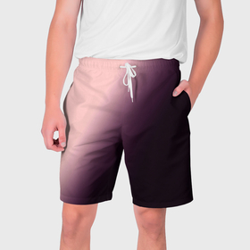 Мужские шорты 3D с принтом Градиент пыльно розовый в Белгороде,  полиэстер 100% | прямой крой, два кармана без застежек по бокам. Мягкая трикотажная резинка на поясе, внутри которой широкие завязки. Длина чуть выше колен | 
