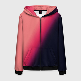 Мужская толстовка 3D на молнии с принтом Градиент темно розовый в городе Новоалтайск, 100% полиэстер | длина до линии бедра, манжеты и пояс оформлены мягкой тканевой резинкой, двухслойный капюшон со шнурком для регулировки, спереди молния, по бокам два кармана | Тематика изображения на принте: 