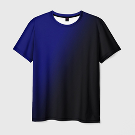 Мужская футболка 3D с принтом Градиент ультрамарин в Тюмени, 100% полиэфир | прямой крой, круглый вырез горловины, длина до линии бедер | Тематика изображения на принте: 