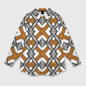 Мужская рубашка oversize 3D с принтом Абстрактные решетки в Кировске,  |  | 