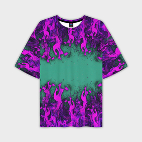 Мужская футболка oversize 3D с принтом Фиолетовое пламя в Тюмени,  |  | 