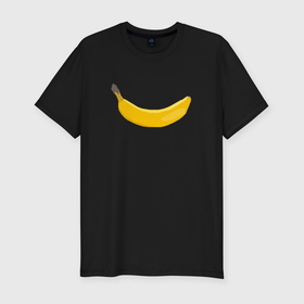 Мужская футболка хлопок Slim с принтом Банан forever в Тюмени, 92% хлопок, 8% лайкра | приталенный силуэт, круглый вырез ворота, длина до линии бедра, короткий рукав | 