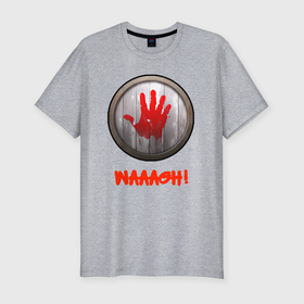 Мужская футболка хлопок Slim с принтом Кровавые Руки Warhammer: Total War в Белгороде, 92% хлопок, 8% лайкра | приталенный силуэт, круглый вырез ворота, длина до линии бедра, короткий рукав | 