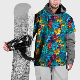 Накидка на куртку 3D с принтом Объемные цветные ромашки , 100% полиэстер |  | 