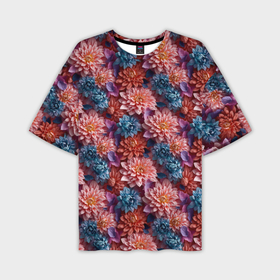 Мужская футболка oversize 3D с принтом Полевые  цветы      паттерн в Санкт-Петербурге,  |  | 