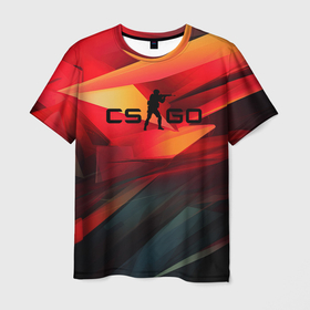 Мужская футболка 3D с принтом CS GO black  logo , 100% полиэфир | прямой крой, круглый вырез горловины, длина до линии бедер | 