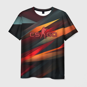 Мужская футболка 3D с принтом CS GO abstract logo в Кировске, 100% полиэфир | прямой крой, круглый вырез горловины, длина до линии бедер | 