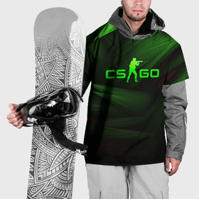 Накидка на куртку 3D с принтом CS GO green  logo в Новосибирске, 100% полиэстер |  | 