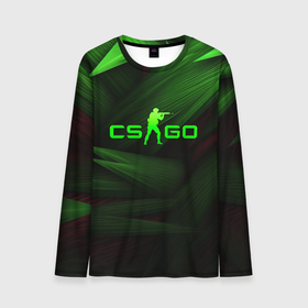 Мужской лонгслив 3D с принтом CS GO green  logo в Новосибирске, 100% полиэстер | длинные рукава, круглый вырез горловины, полуприлегающий силуэт | 