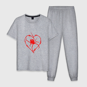Мужская пижама хлопок с принтом Красный терновый паук в Тюмени, 100% хлопок | брюки и футболка прямого кроя, без карманов, на брюках мягкая резинка на поясе и по низу штанин
 | 