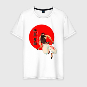 Мужская футболка хлопок с принтом Touji Fushiguro в Тюмени, 100% хлопок | прямой крой, круглый вырез горловины, длина до линии бедер, слегка спущенное плечо. | 