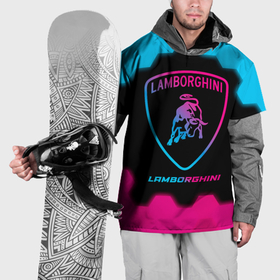 Накидка на куртку 3D с принтом Lamborghini   neon gradient в Петрозаводске, 100% полиэстер |  | 