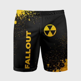 Мужские шорты спортивные с принтом Fallout   gold gradient: надпись, символ в Курске,  |  | 