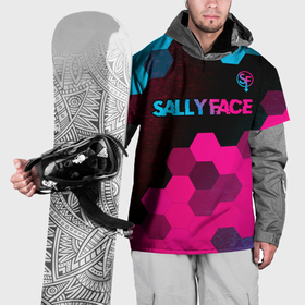 Накидка на куртку 3D с принтом Sally Face   neon gradient: символ сверху , 100% полиэстер |  | 