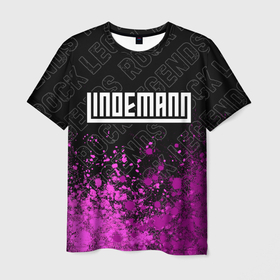Мужская футболка 3D с принтом Lindemann rock legends: символ сверху в Кировске, 100% полиэфир | прямой крой, круглый вырез горловины, длина до линии бедер | Тематика изображения на принте: 