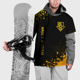 Накидка на куртку 3D с принтом System of a Down   gold gradient: надпись, символ , 100% полиэстер |  | 
