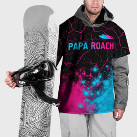Накидка на куртку 3D с принтом Papa Roach   neon gradient: символ сверху в Петрозаводске, 100% полиэстер |  | 