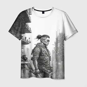 Мужская футболка 3D с принтом Матёрый бригадир в Новосибирске, 100% полиэфир | прямой крой, круглый вырез горловины, длина до линии бедер | 