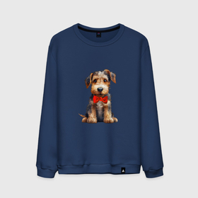 Мужской свитшот хлопок с принтом Эрдельтерьер собака , 100% хлопок |  | Тематика изображения на принте: 