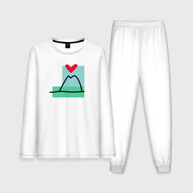 Мужская пижама с лонгсливом хлопок с принтом Люблю горы и море в Курске,  |  | Тематика изображения на принте: 