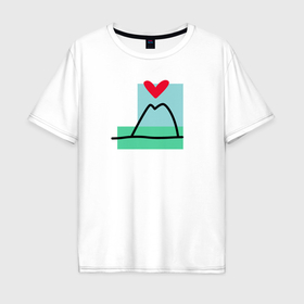 Мужская футболка хлопок Oversize с принтом Люблю горы и море в Курске, 100% хлопок | свободный крой, круглый ворот, “спинка” длиннее передней части | Тематика изображения на принте: 