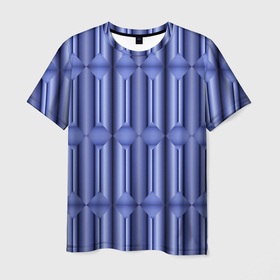 Мужская футболка 3D с принтом Фиолетовая иллюзия в Курске, 100% полиэфир | прямой крой, круглый вырез горловины, длина до линии бедер | 