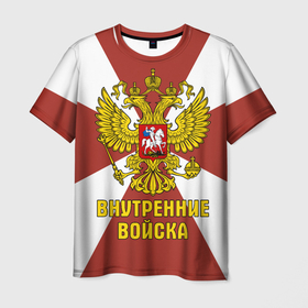 Мужская футболка 3D с принтом Внутренние Войска   герб в Новосибирске, 100% полиэфир | прямой крой, круглый вырез горловины, длина до линии бедер | 
