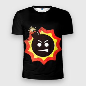 Мужская футболка 3D Slim с принтом Serious Sam logo в Белгороде, 100% полиэстер с улучшенными характеристиками | приталенный силуэт, круглая горловина, широкие плечи, сужается к линии бедра | Тематика изображения на принте: 
