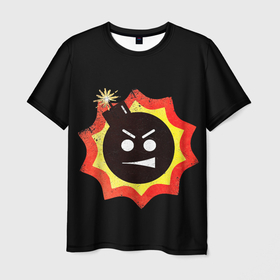 Мужская футболка 3D с принтом Serious Sam logo , 100% полиэфир | прямой крой, круглый вырез горловины, длина до линии бедер | 