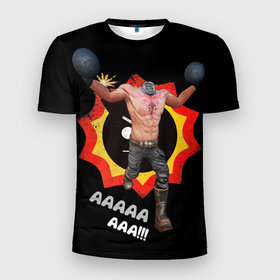 Мужская футболка 3D Slim с принтом Serious Sam   kamikaze в Екатеринбурге, 100% полиэстер с улучшенными характеристиками | приталенный силуэт, круглая горловина, широкие плечи, сужается к линии бедра | 