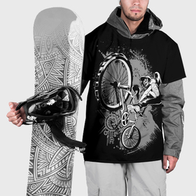 Накидка на куртку 3D с принтом Bmx jump rider , 100% полиэстер |  | Тематика изображения на принте: 