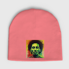 Мужская шапка демисезонная с принтом Граффити Арт портрет Боб Марли ,  |  | Тематика изображения на принте: 