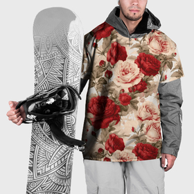 Накидка на куртку 3D с принтом Розы паттерн , 100% полиэстер |  | Тематика изображения на принте: 