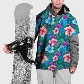 Накидка на куртку 3D с принтом Гавайский    паттерн   цветы , 100% полиэстер |  | Тематика изображения на принте: 