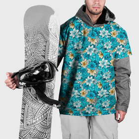 Накидка на куртку 3D с принтом Тропические   цветы   паттерн в Санкт-Петербурге, 100% полиэстер |  | Тематика изображения на принте: 