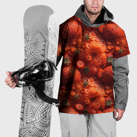 Накидка на куртку 3D с принтом Сочная клубника паттерн в Санкт-Петербурге, 100% полиэстер |  | 