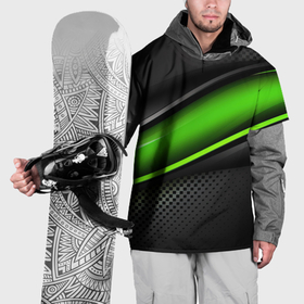 Накидка на куртку 3D с принтом Зеленая объемная полосы в Тюмени, 100% полиэстер |  | Тематика изображения на принте: 