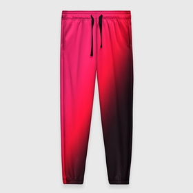 Женские брюки 3D с принтом Градиент ярко розовый в Петрозаводске, полиэстер 100% | прямой крой, два кармана без застежек по бокам, с мягкой трикотажной резинкой на поясе и по низу штанин. В поясе для дополнительного комфорта — широкие завязки | 