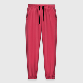 Мужские брюки 3D с принтом Яркий пурпурно красный однотонный , 100% полиэстер | манжеты по низу, эластичный пояс регулируется шнурком, по бокам два кармана без застежек, внутренняя часть кармана из мелкой сетки | 