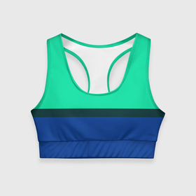 Женский спортивный топ 3D с принтом Двухцветный зелёный и синий в Кировске, 82% полиэстер, 18% спандекс Ткань безопасна для здоровья, позволяет коже дышать, не мнется и не растягивается |  | 