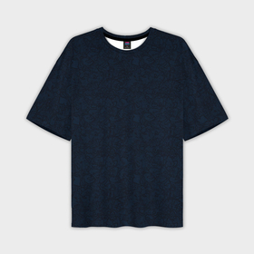 Мужская футболка oversize 3D с принтом Абстракция тёмно синий ажурный в Белгороде,  |  | 