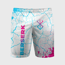 Мужские шорты спортивные с принтом Berserk neon gradient style: надпись, символ ,  |  | 