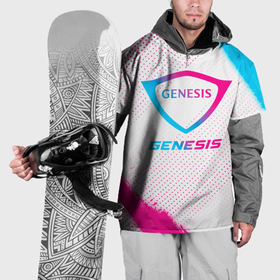 Накидка на куртку 3D с принтом Genesis neon gradient style в Санкт-Петербурге, 100% полиэстер |  | 