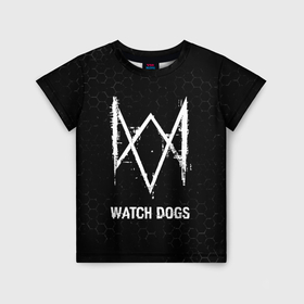 Детская футболка 3D с принтом Watch Dogs glitch на темном фоне в Курске, 100% гипоаллергенный полиэфир | прямой крой, круглый вырез горловины, длина до линии бедер, чуть спущенное плечо, ткань немного тянется | Тематика изображения на принте: 
